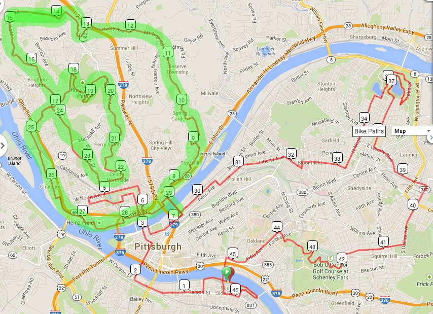 Map & Routes - BikePGH : BikePGH
