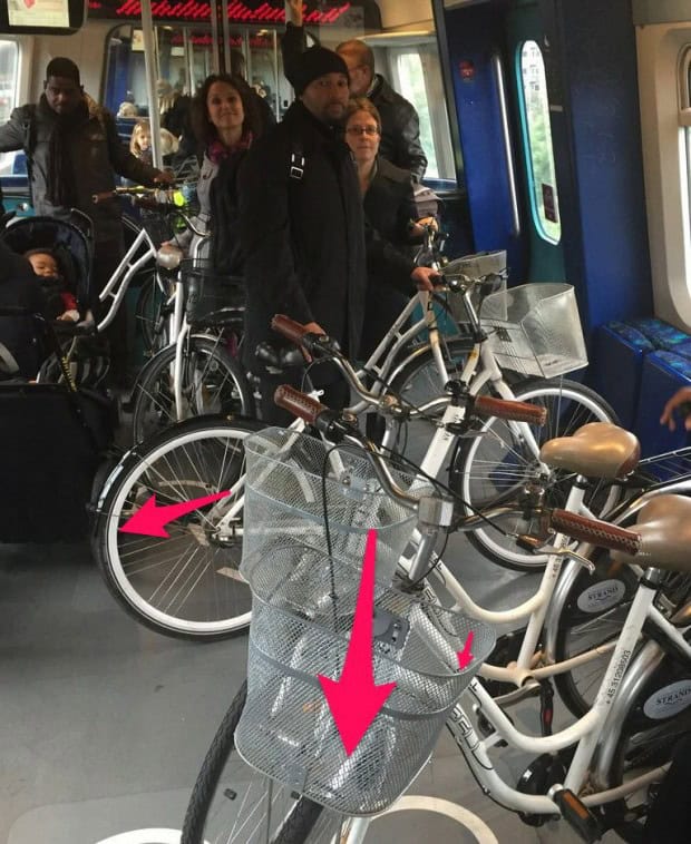 Councilman Lavelle brings his bike on the metro in Copenhagen