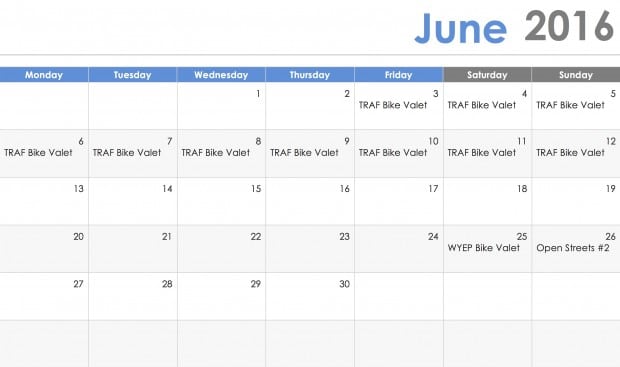 Summer Outreach Specialist Calendar - June