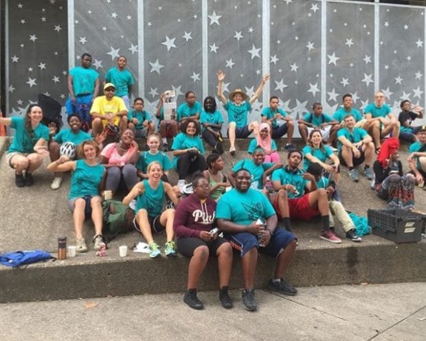 Photo taken outside of their school before students rode back to the Northside from Perryopolis.