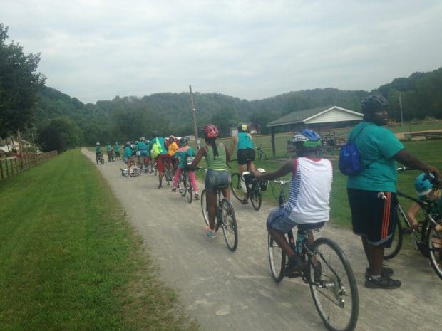 Positive Spinners complete a 50 mile culminating ride from Perryopolis all the way back to their school on the Northside.