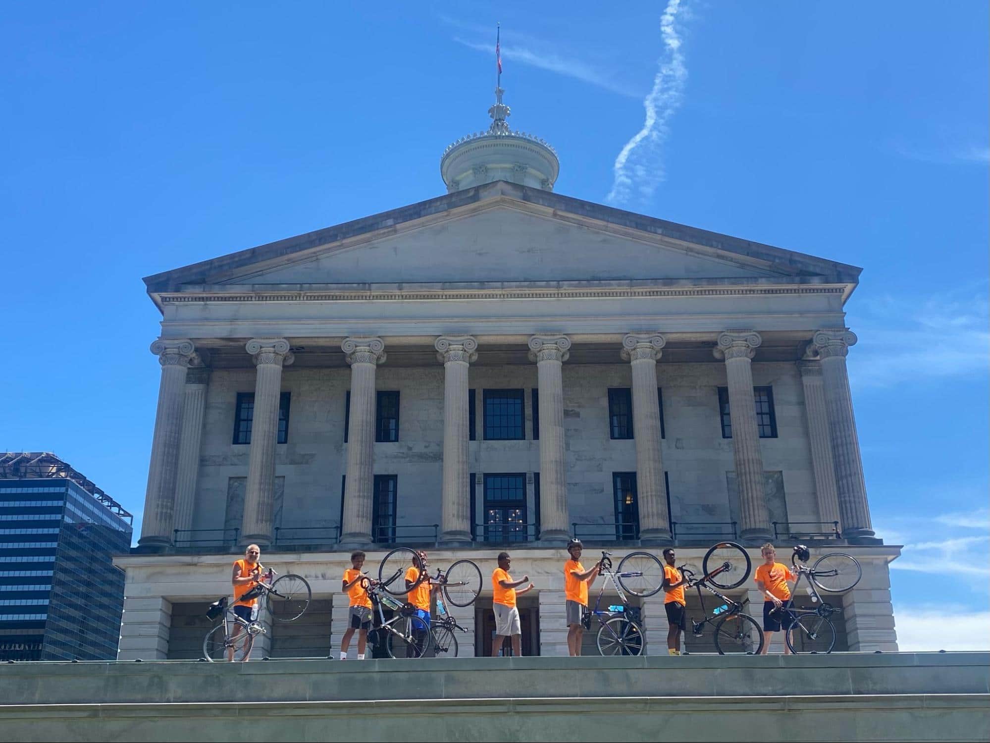 PYL participants in front of a sate capitol building