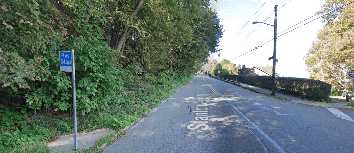 A shot of Stanton Ave in Morningside looking uphill.