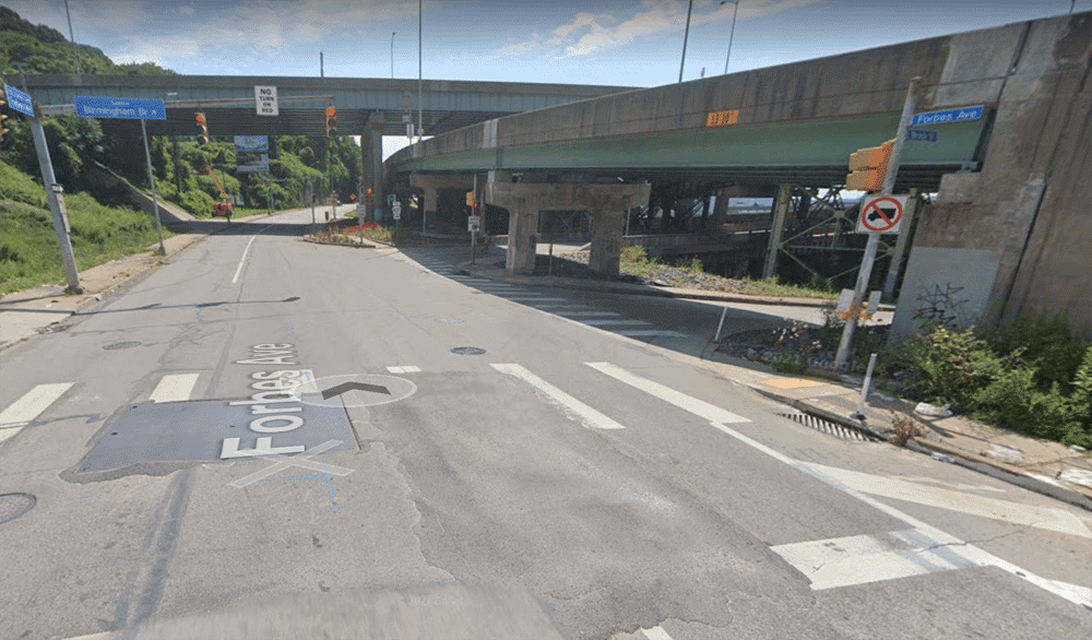 Image of the birmingham bridge and Forbes intersection