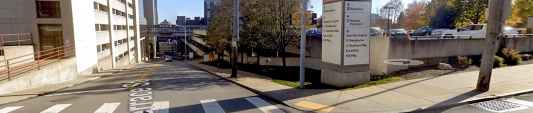 Picture of intersection of Terrace and Darragh streets.