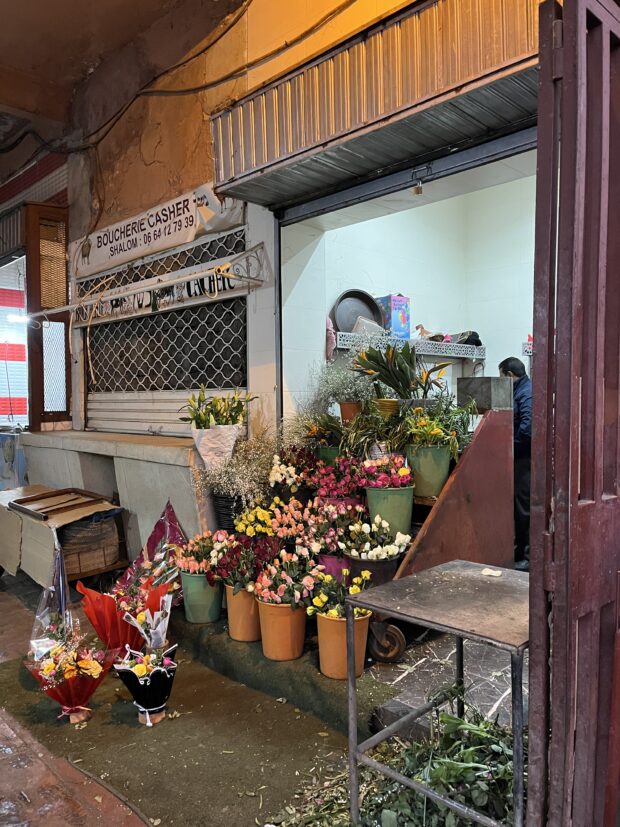 Flowers for sale in front of shop