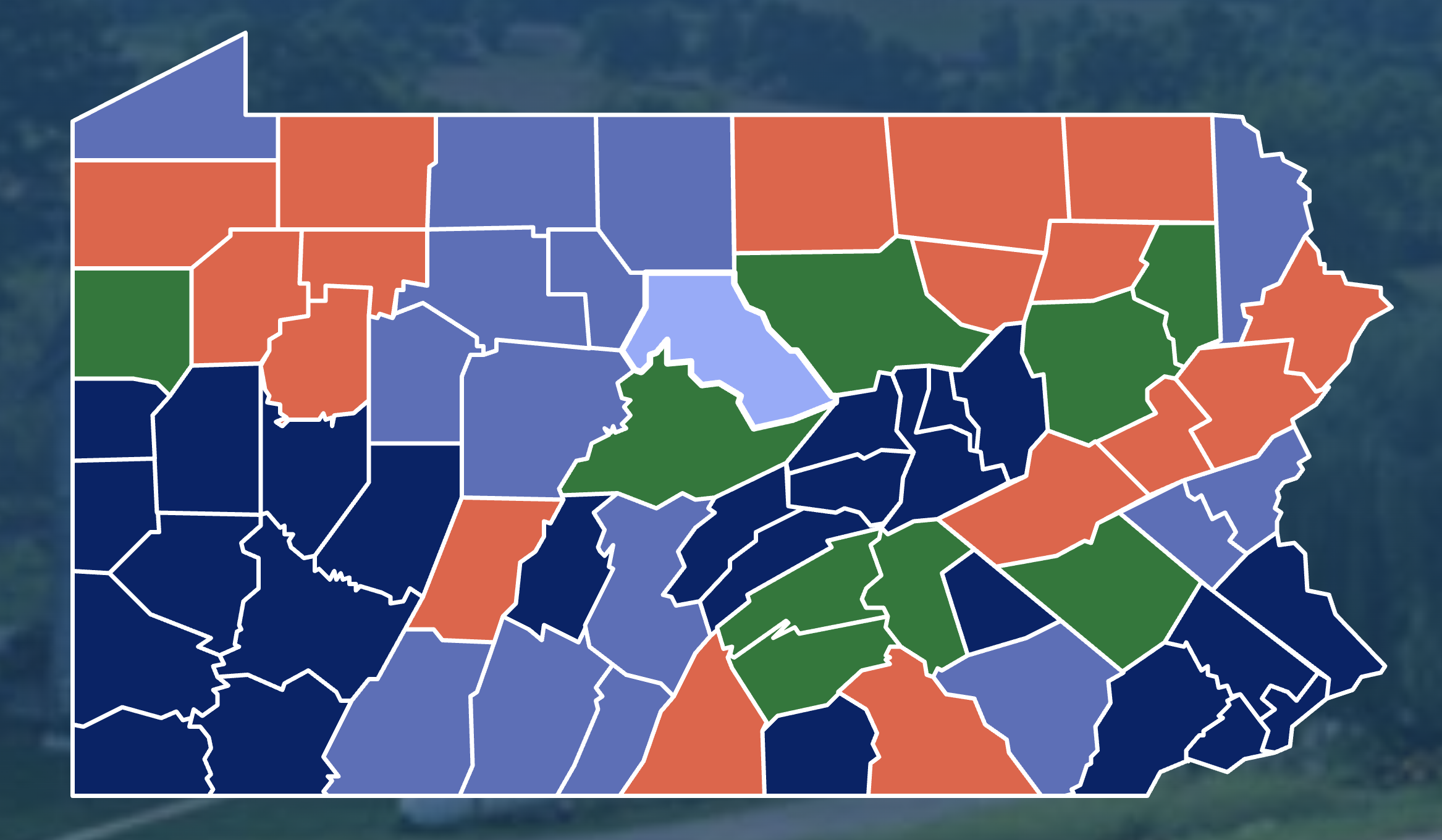 A map of Pennsylvania counties